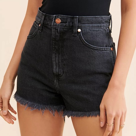 Wrangler Black High Rise The Festival Denim Shorts - Picture 2 of 8
